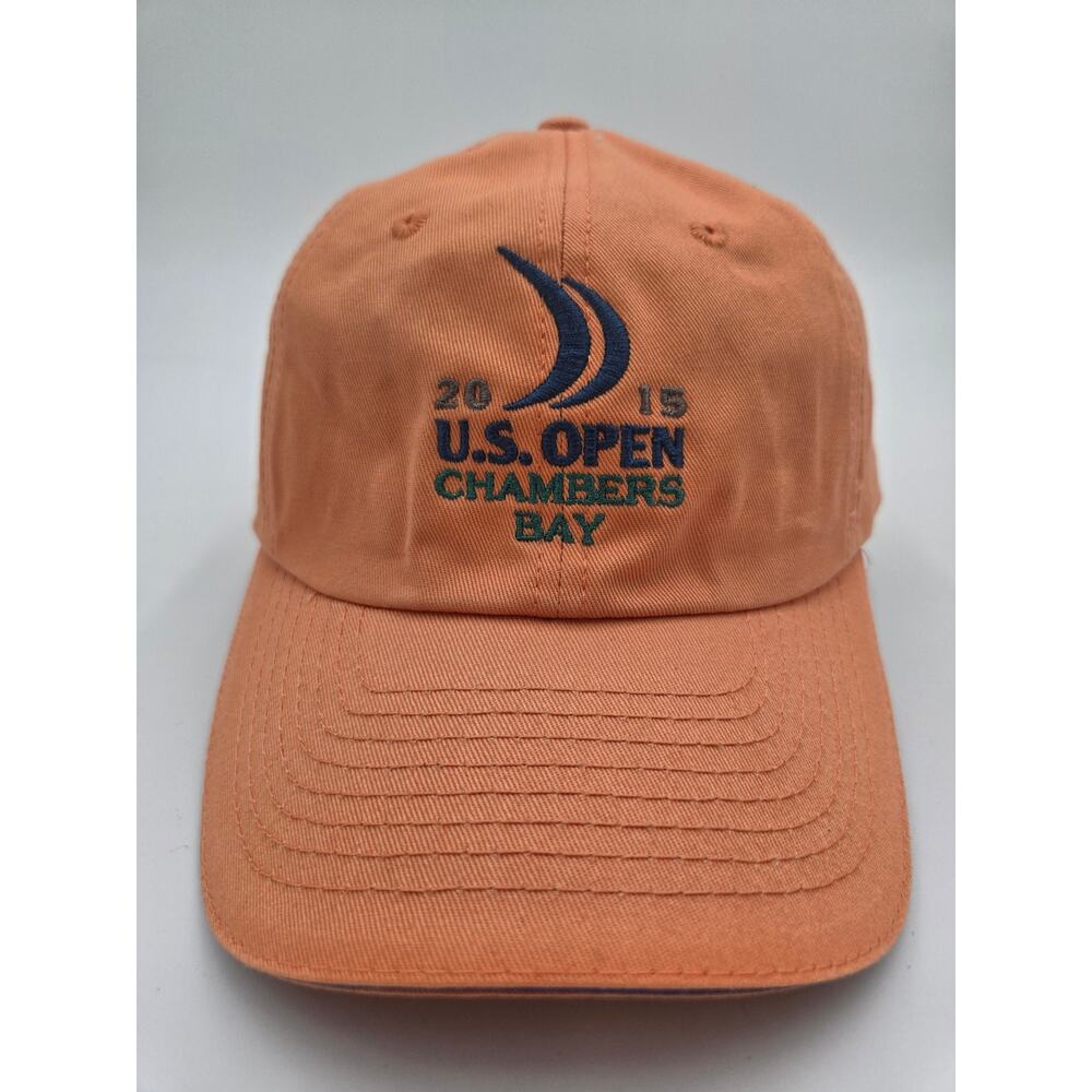 USGA 2015 U.S. Open Chambers Bay Golf Cap Orange Adjustable Embroidered